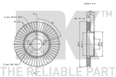 Диск тормозной NK 314578