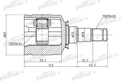 ШРУС внутренний левый PATRON PCV1437
