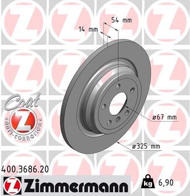 Диск тормозной ZIMMERMANN 400368620
