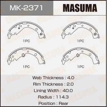 Колодки тормозные барабанные Masuma MK2371