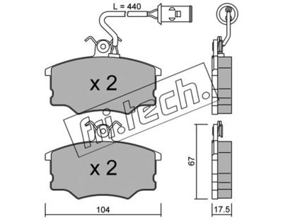 Комплект колодок для дискового тормоза TRUSTING 0551