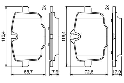 Колодки тормозные дисковые BOSCH 0986494759