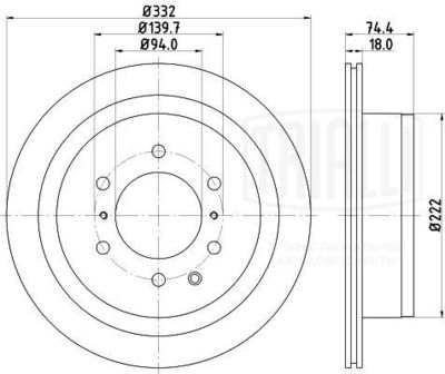 Диск тормозной задний TRIALLI DF117408