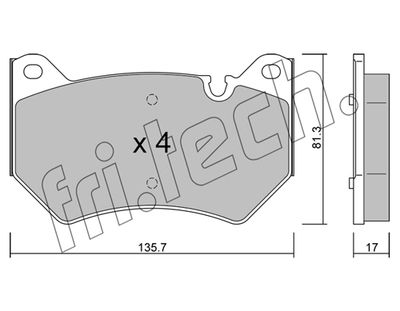 Комплект колодок для дискового тормоза TRUSTING 11700