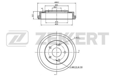 Барабан тормозной задний Zekkert BS5156
