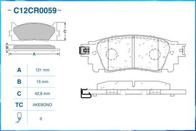 Колодки тормозные задние CWORKS C12CR0059