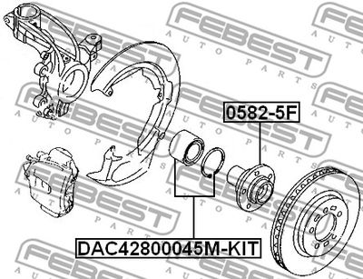 Подшипник передней ступицы FEBEST DAC42800045MKIT