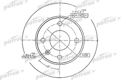 Диск тормозной передний PATRON PBD1652