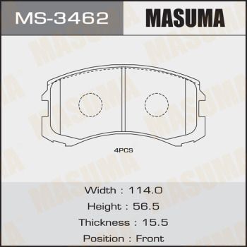 Колодки тормозные дисковые Masuma MS3462