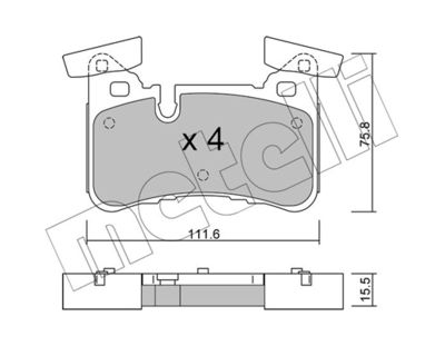 Комплект колодок для дискового тормоза METELLI 2211990