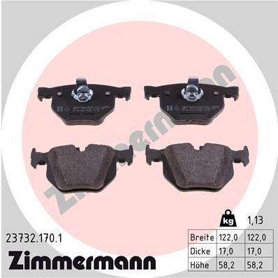 Колодки тормозные дисковые ZIMMERMANN 237321701