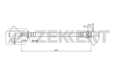 Шланг тормозной задний Zekkert BS9408