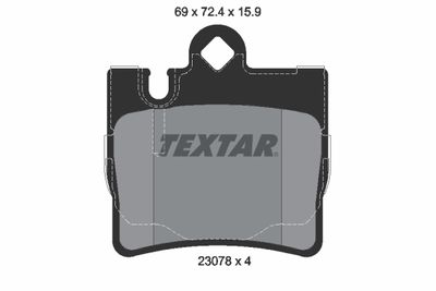 Колодки тормозные дисковые задние с противошумной пластиной TEXTAR 2307801