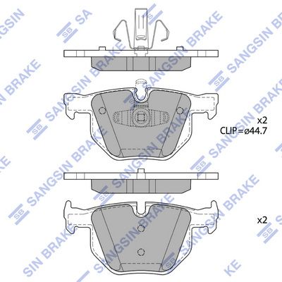 Колодки тормозные дисковые SANGSIN SP1696