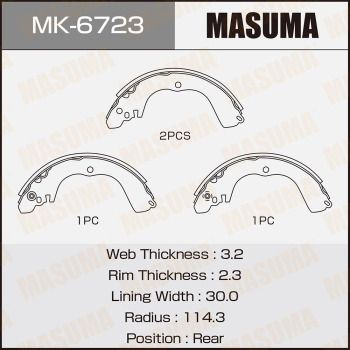 Колодки тормозные барабанные Masuma MK6723