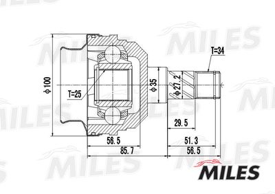 ШРУС внутренний Miles GA10022