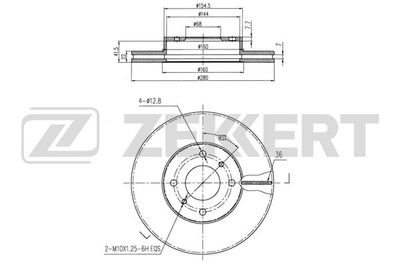 Диск тормозной передний Zekkert BS5177