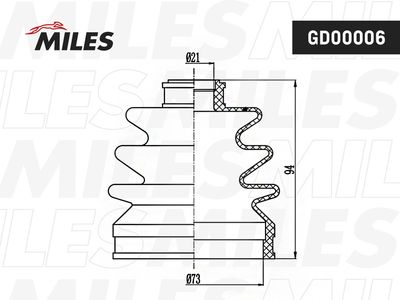 Пыльник ШРУС наружный Miles GD00006