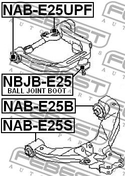 Сайлентблок рычага переднего верхний FEBEST NABE25UPF