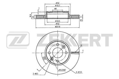Диск тормозной передний Zekkert BS6115