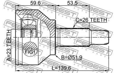 ШРУС наружный FEBEST 1910R60