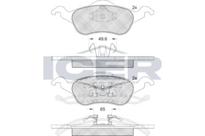 Колодки тормозные дисковые ICER 181264
