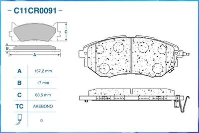 Колодки тормозные передние CWORKS C11CR0091