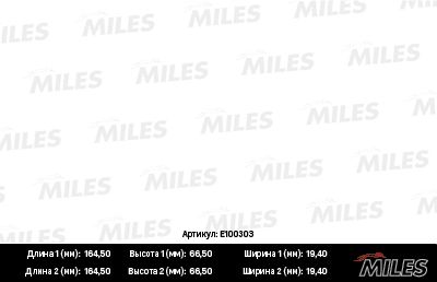 Колодки тормозные передние Miles E100303