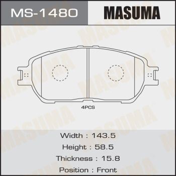 Колодки тормозные Masuma MS1480