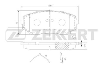 Колодки тормозные дисковые передние Zekkert BS3070