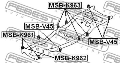 Подушка подрамника FEBEST MSBK963