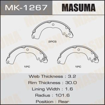 Колодки тормозные барабанные Masuma MK1267