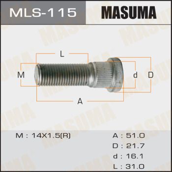 Шпилька колесная Masuma MLS115