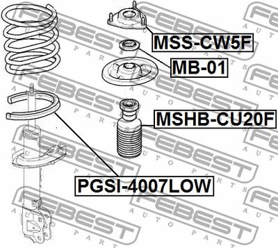 Проставка пружины задней нижняя FEBEST PGSI4007LOW