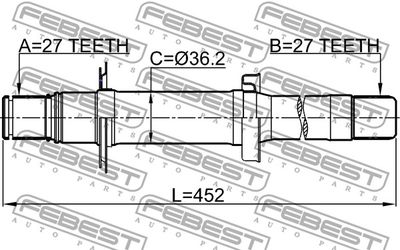 Полуось правая FEBEST 1412ACTWD2RH