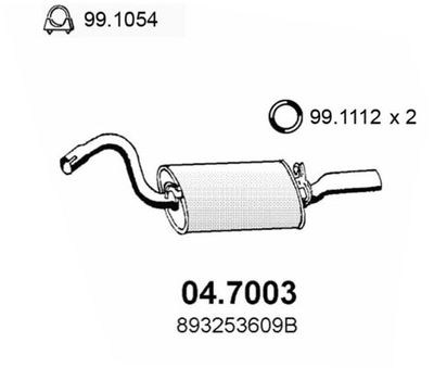 Глушитель задняя часть ASSO 047003