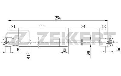 Пружина газовая багажника Zekkert GF2042