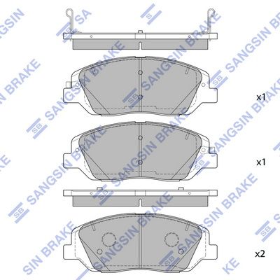 Колодки тормозные передние SANGSIN SP4102