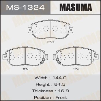 Колодки тормозные дисковые Masuma MS1324