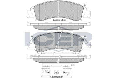 Колодки тормозные дисковые передние ICER 182137