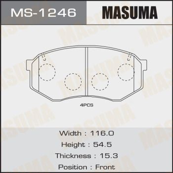Колодки тормозные дисковые Masuma MS1246