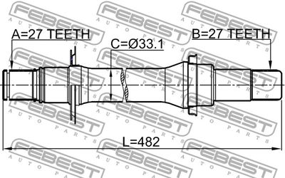 Полуось правая FEBEST 1412ACT2WDRH