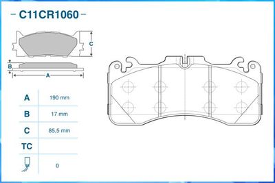Колодки тормозные передние CWORKS C11CR1060