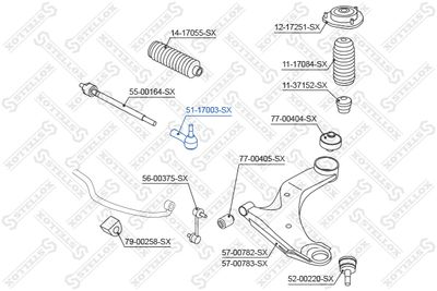 Наконечник рулевой с г/у STELLOX 5117003SX