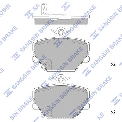 Колодки тормозные передние SANGSIN SP1674