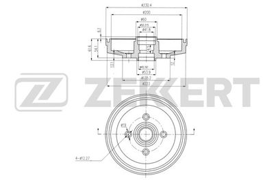 Барабан тормозной задний Zekkert BS5235