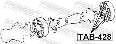 Сайлентблок муфты кардана комплект FEBEST TAB428