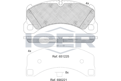 Колодки тормозные дисковые ICER 182206208