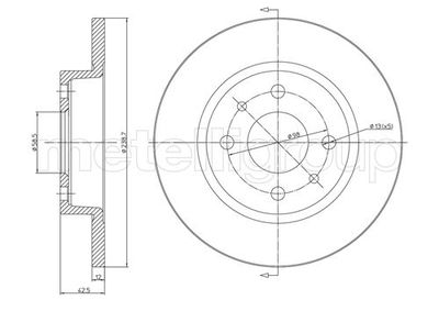 Диск тормозной METELLI 230205