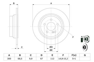 Диск тормозной задний BOSCH 0986479041